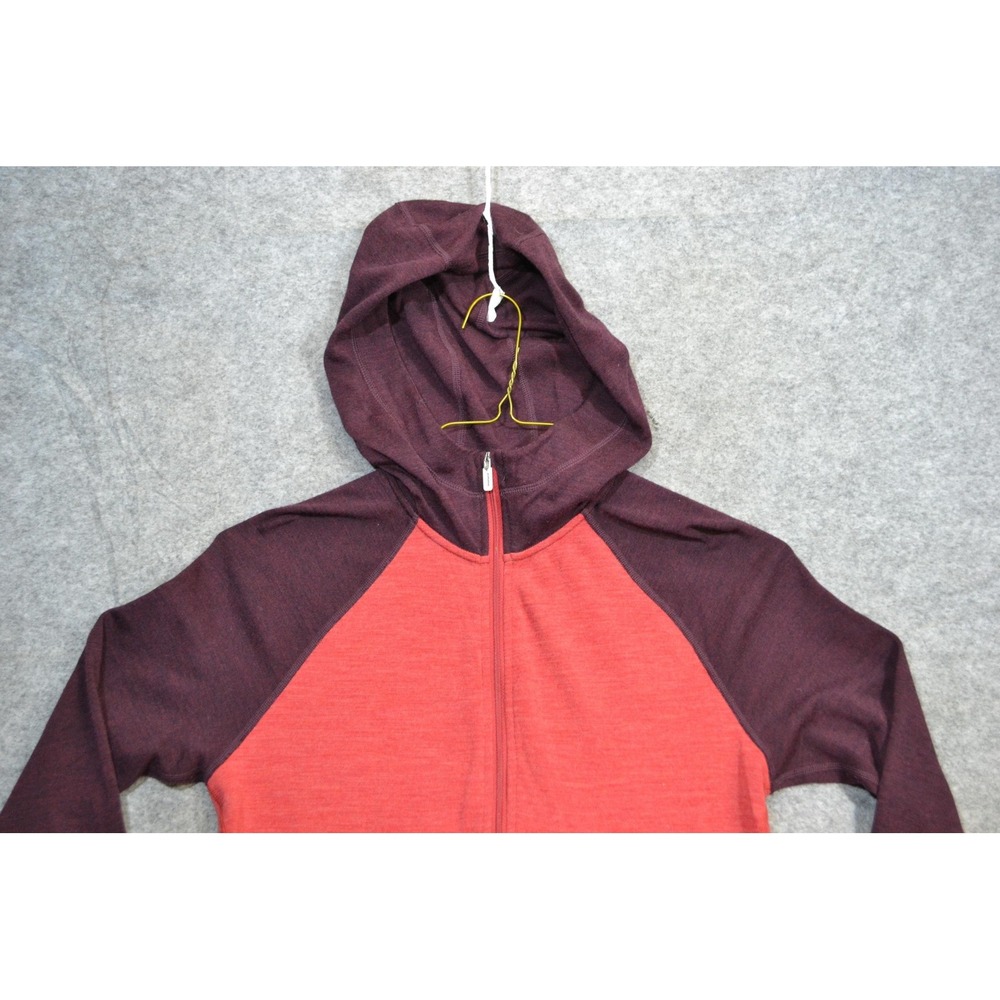 Smartwool Merino 250 Hoodie Womens M Red Purple 1/2 Zip Wool Thermal Layer Top - Picture 4 of 16